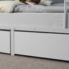 Twin Bunk Bed Frame 3Ft Single Loft Sleeper with Two Storage Drawer Ladder White