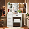Dressing Table With 6 Drawers Mirror Stool Set Makeup Desk Vanity Table Bedroom