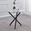 Muti Types Dining Table Kitchen Room Glass Top Metal Frame Table Desk Only Table