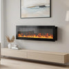 50" Electric LED Fireplace Wall Mounted Standing FREE FEET Inset Heater Crystal