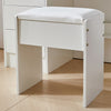 White Dressing Table MDF Makeup Desk Dresser with Slide Mirror 6 Drawers Stool