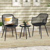 3 Pcs Metal Chair Set Indoor Outdoor Metal Furniture Set Bistro Set