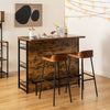Industrial Wine Bar Cabinet Kitchen Storage Sideboard W/ Wine Rack-Coffee