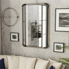 Rustic Metal Pipe Mirror Rectangular Decorative Wall Mirror with Attached Hanger