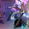 FATIVO 47" Gaming Desk Computer Table Home Office Desk with Cup Holder Storage