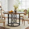 Round Dining Table for 4 People 47" Kitchen Table with Metal Base-