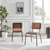 Delta 2x Tan Faux Leather Black Legs Dining Chair