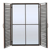 90cm Window Louvered Wall Mirror Home Decor Rustic Metal Frame Hallway Mirror