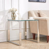 Tempered Glass Side Table Cocktail Center Coffee Console End Table Square Legs