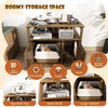 Enclosed Cat Washroom Wooden Side Table Cat Litter Box