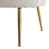 White Teddy Fleece Upholstered Single Sofa Bedroom Lounge Accent Tub Chair Stool
