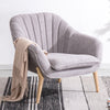 Single Seat Upholstered Oyster Back Leisure Armchair Accent Tub Sofa Chair Grey