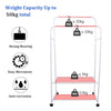 Rolling Clothes Garment Rack Double Pole Hanging Rail On Wheels w/ Shelf