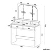 Dressing Table Makeup Desk with LED Light Mirror Drawer Stool Bedroom Vanity Set