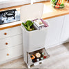 Kitchen Rubbish Waste Bin Recycling Dual Multi Compartment Pedal Dustbins Wheels