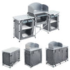 Garden Backyard Folding Cook Table Station Outdoor Camping Kitchen Cabinet Stand