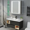 Illuminated Bathroom Mirror Cabinet With LED Light Clock Touch Sensor Wall-Mount