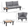 Garden Sofa Set Aluminium Outdoor Patio Coffee Table Cushions Corner Furniture