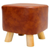 Square Upholstered Footstool Pouffe Stool Small Chair Seat with 4 Wooden Legs UK