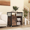 Metal Frame Printer Stand w/ Lockable Side Cabinet & Adjustable Shelves-Coffee