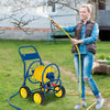 Garden Hose Reel Cart Outside Portable Water Hose Holder 4 Wheels Non-slip Grip