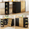 360° Rotating Bar Table Sideboard with Spice Rack, Storage Compartment & Drawers