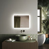 Bathroom LED Mirror with Demister|Clock Display|Dimming Function|3 Colors Lights
