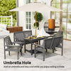 Wooden Dining Set Outdoor Garden Furniture 6 Seater Loveseat Chair Table Grey