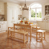 Extendable Dining Table 120-160cm Large Wooden Kitchen Desk & 2 Benches 2 Stools