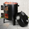 BBQ Smoker Barrel Charcoal Barbecue Grill 3 in 1 Garden Outdoor Cooking Fire Pit