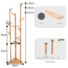 Solid Wood Coat Rack Stand Clothes Hanging Rail Rack Shelf Closet Portable Use