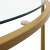 Round Tempered Glass Coffee Table Modern Living Room Sofa Center Table Metal Leg