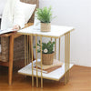 High-grade Natural Marble Square Side End Table Coffee Accent Table Metal Frame