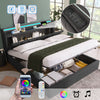 Ottoman Storage 5ft King Upholstered Bed with Headboard Storage and LED Lighting