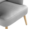 Single Sofa Armchair with Footstool Velvet Lounge Chair Cushion Seat Wooden Legs
