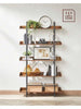 Rustic Wood Bookcase Bookshelf 5 Tier Industrial Storage Display Shelving Unit