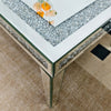 Large Silver Mirrored Coffee Table Crystal Inlay Gorgeous Modern Tea Table Home