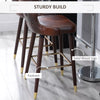 Luxury Bar Stools Set of 2 with Back, PU Leather Upholstery, Brown