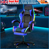 Blue Gaming Chair with RGB LED illuminat Ergonomic Computer Swivel Office Mbauvx