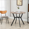 Space Saving Vintage Round Kitchen Coffee Dining Table Brown Top Black Metal Leg