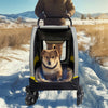 Pet Stroller Pushchair 2-in-1 Folding Dog Cat Walk Travel Carrier for Car Rides