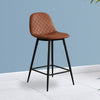 2 pcs Brown PU Bar Stools Breakfast Chairs Dining Chair High Legs Kitchen Padded