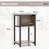 Costway 3-Tier End Table Bedroom Nightstand Narrow Sofa Side Table w/ Shelf