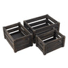 3 Sizes Crate Boxes Storage Fruit Plain Wood Box Display Decorative Craft Crates