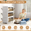 3-Tier Stackable Storage Bins Storage Organizer with Wheels-White