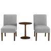 Dining Chairs & Table Set Linen Blend Bistro Seating Coffee Side Table | 3 Pcs