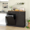 Trash Bin Cabinet Standing Recycling Trash Cabinet 70L Hidden Garbage Holder