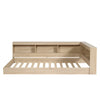 Multifunctional Wooden Double Bed Frame with Storage Space for Adults, Teenagers