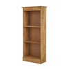 Panana Bookcase Low Narrow Display with 3 Shelves Solid Pine Book Storage Rack