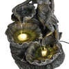 Solar Power Water Fountain Garden Water Feature with LED Light Indoor Outdoor